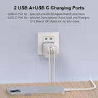 Cruise Ship Essentials, 3-Side Outlet Splitter with 3 USB Ports(1 USB C) USB Wall Charger, Outlet Extender for Home, Office and Cruise, ETL Listed, White