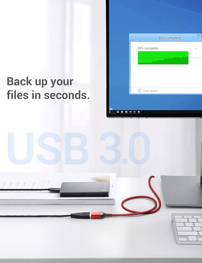 AINOPE USB Extension Cable,USB Extender,USB 3.0 Extension Cable, Male to Female Cord High Data Transfer Compatible with Webcam,Keyboard,Flash Drive,Hard Drive,Printer,10FT,Red