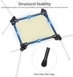 Anbte Extra Height & Width Portable Camping Chair, 400LBS Capacity Compact Folding Chair with Square Frame Quick Setup Storage Bags on Both Sides, Ideal for Camping Hiking Beach Picnic Outdoor, Black