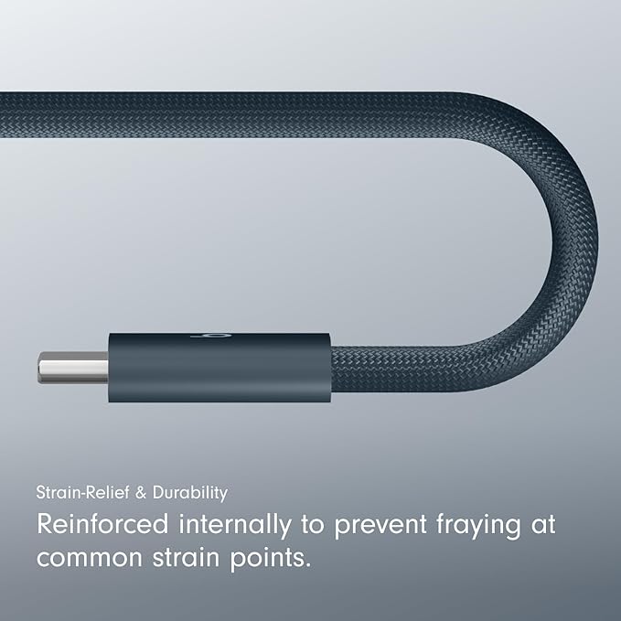 Beats 240W USB-C to USB-C Braided Cable, Fast Charging, Durable/Tangle Free, Compatible with Apple and Android Devices (3 m/10 ft) – Nitro Navy