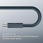 Beats 240W USB-C to USB-C Braided Cable, Fast Charging, Durable/Tangle Free, Compatible with Apple and Android Devices (3 m/10 ft) – Nitro Navy
