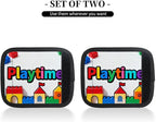 2 Pack Luggage Handle Wrap with Travel Tags - Non-Slip Protective Cover Soft Handle Grips Covers for Suitcase(Play Time)