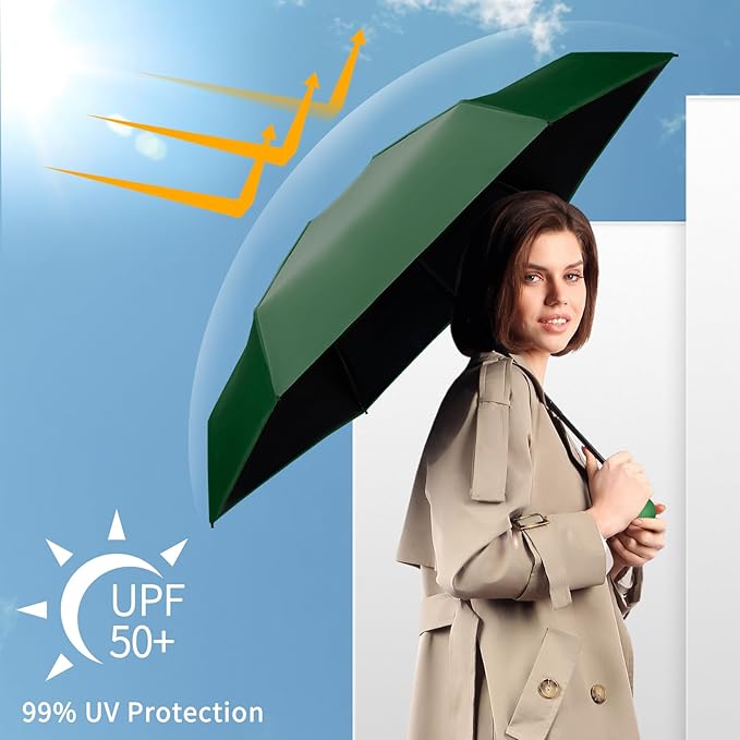 Yoobure Travel Umbrella Portable Compact Umbrellas, Pocket Mini for Purse, Umbrellas for UV Sun & Rain Small for Backpack, Umbrella with Case Folding for Kids Women