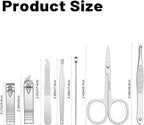 7 Pcs Travel Manicure Set Nail Clipper Set Gifts for Men & Women Fingernail Grooming Kit, Travel Clipper Kit with Nail Care Tools Beauty Scissors Tweezers PU Black Leather Pouch