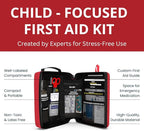 Portable First Aid Kit for Kids with CPR Shield - Ideal for Home, Car, School, Camping, and as a Travel First aid kit. Latex-Free Bandages – Children First Aid Guide by The Life Safety Pro