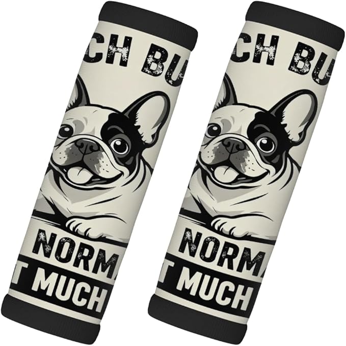 2 Pack Luggage Handle Wrap with Travel Tags - Non-Slip Protective Cover Soft Handle Grips Covers for Suitcase(French Bulldog)