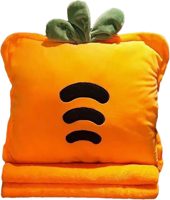Fruit Throw Blanket and Pillow Set, Travel Blanket Compact Convenient Bed Throw Pillows with Airplane and Car Suitable for Office Nap Time (A, 39in x 31in)
