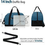 Apenze Small Gym Bag 14 inch lightweight Carry On Mini Duffel Bag for Travel Sport - Blue