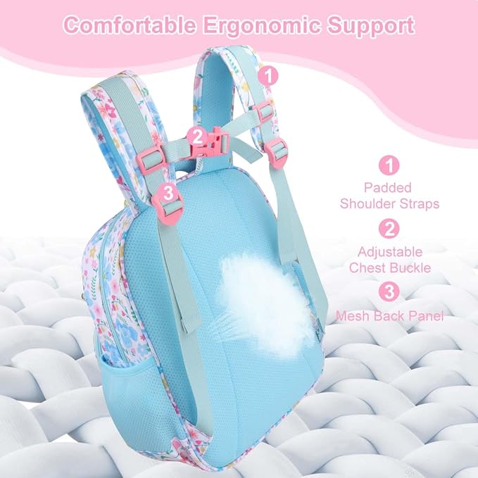 RHCPFOVR Kids Backpack for Girls - Girls Backpack 3-8 Ages Butterfly for Kids 15 Inch School Bookbag for Kindergarten Elementary School Bookbag for Girl 1st 2nd Grade