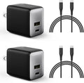 wegear USB C Fast Charging Charger, 30W Dual-Port GaN Nano Charger with Foldable Plug for iPhone 17/16/15 Series, iPad, Galaxy S24 Ultra and More Series, (Black, 2 Pack & 2 Cable)