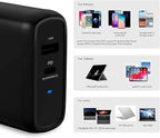 Amazon Basics 68W Two-Port GaN Wall Charger with 1 USB-C (60W) & 1 USB-A Ports (18W) with PD for Laptops, Tablets & Phones (iPhone 16/15/14/13/12/11/X, iPad, MacPro, Samsung, More), Non-PPS, Black