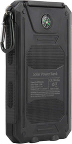 BoxWave Power Bank Compatible with Energizer Energy E500S - Solar Rejuva PowerPack (10000mAh), Solar Powered Backup Power Bank 10000mAh - Jet Black