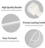 Cable Zip Ties,600 Piece Self-Locking Nylon Cable Ties,Assorted Sizes 4+6+8+10+12-Inch,Multi-Purpose Wire Management Plastic Ties,Perfect for Home,Garden,Office,Travel and Workshop.White