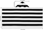 COTTON CRAFT Hooded Beach Towel – Oversized 35 x 70 Towel with Hood for Adults - 100% Cotton Velour Dobby Terry Towel - 450 GSM Pool Bath Wrap - Soft Absorbent Quick Dry – Cabana Stripe Black