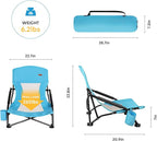TOBTOS Low Beach Chair for Adults 2 Pack, Low Profile Folding with Cup Holder & Carry Bag, Heavy Duty Chair for Outdoor Sand, Camping, Concert, Travel