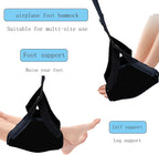 Airplane Foot Hammock for Plane Travel Ajustable Foot Rest for Plane Comfort Sling Travel Essentials for Adult Long Fling Accessories 2 Pack(2 Pack Black)