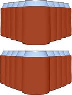 PartyPrints 200 Pack Texas Orange Blank Can Cooler Sleeves, Customizable Bulk Insulated Foam for Beer, Collapsible Plain Drink Holder, Cold Soda Insulator, 12oz Regular, 16oz Tall Cans