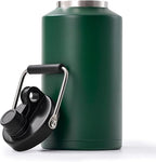 Kerilyn Insulated Gallon Jug with Handle, One Gallon, 128 Ounces Stainless Steel, Large Double Vacuum Water Bottle for Hot & Cold Drinks, Wide Mouth, Sweat Proof, Great for Travel, Camping, Green