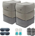 2Pcs Inflatable Foot Rest for Under Desk at Work, Travel Footrest Pillow for Long Airplane Flights-Adjustable Blow Up Leg Rest Outdoor Foot Stools Ottoman,Seat Extender
