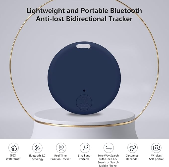 Aircawin GPS Tracker Case,Key Item Finder Locator,No Monthly Fee App for iOS/Android 2023 Latest,Portable Anti-Lost Bluetooth Mini Tag Item Tracker for Luggages/Kids/Pets/Phone/Wallet/Bag-1Pcs-Blue