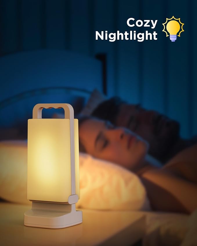 Solar Camping Lantern, Rechargeable Battery Powered Camping Light 6000mAh Up to 80HRS Lasting, Dimmable Night Lamp, Survival Gear for Emergency, Power Outages, Outdoor, Indoor Use