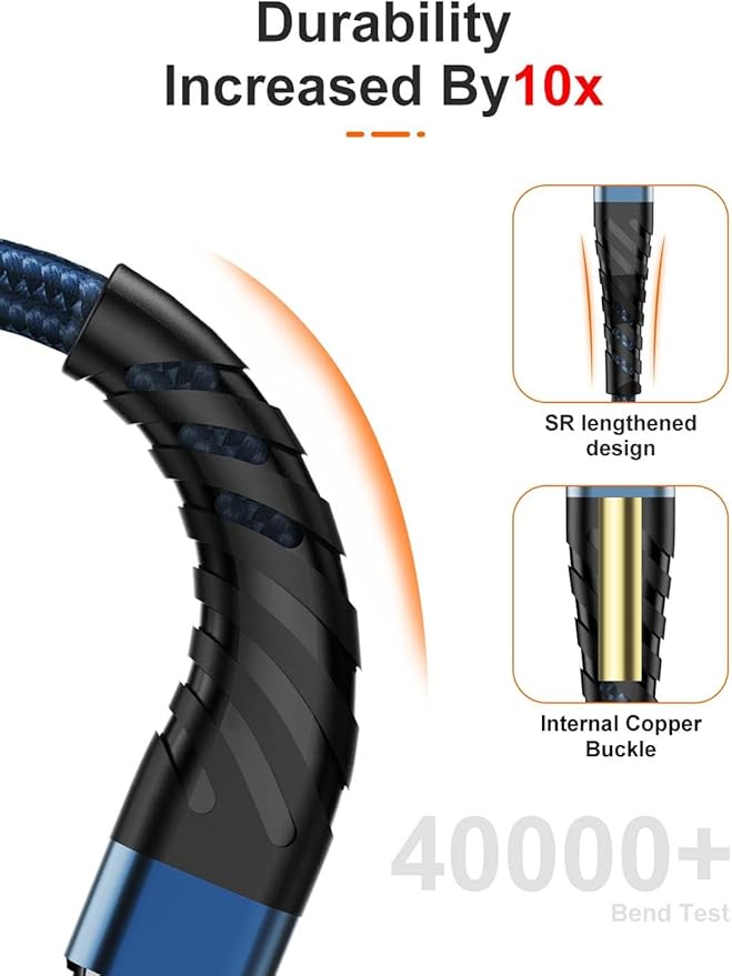 CyvenSmart (2 Pack) Long iPhone Charger 10ft for [MFi Certified], 10 Foot Lightning Cable Fast Charging Cord 10 Feet for iPhone 12/12 Pro/11/11 Pro/11 Pro Max/XS/XS Max/XR/X/8/8 Plus/7/7 Plus/6 Navy