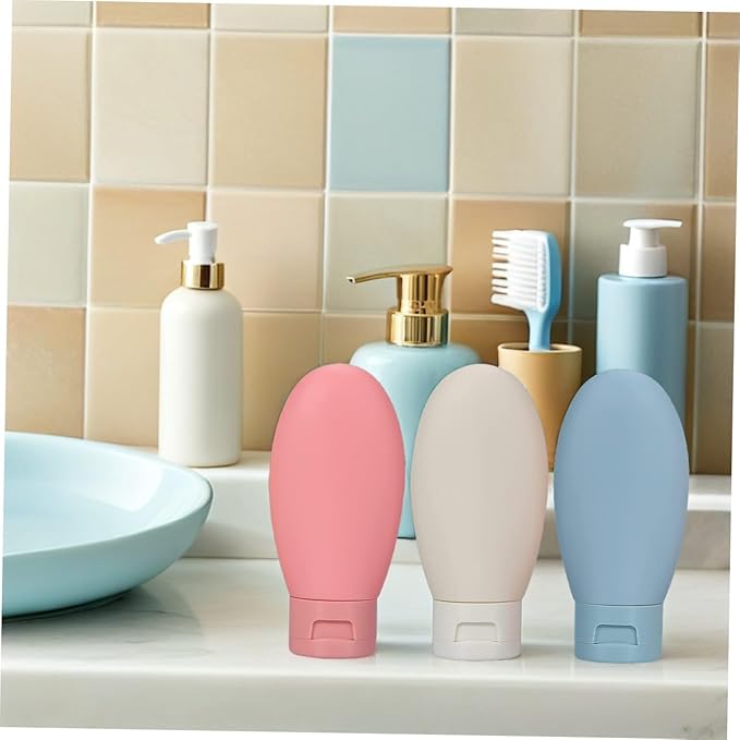 HEALLILY 6pcs 60ml Travel Shampoo and Lotion Containers Refillable Squeeze Bottles Leak-proof Cosmetic Cream Jars for Toiletries and Travel Toiletry Kits