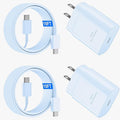 USB C Android Charger Fast Charging Cord, Super Fast Phone Chargers 10FT C to C Type Cable with 25W USBC Wall Block for Samsung Galaxy S26 S25 S24 Ultra Plus/S23/S22/S21/S20/Note 20/10, Blue