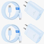 USB C Android Charger Fast Charging Cord, Super Fast Phone Chargers 10FT C to C Type Cable with 25W USBC Wall Block for Samsung Galaxy S26 S25 S24 Ultra Plus/S23/S22/S21/S20/Note 20/10, Blue