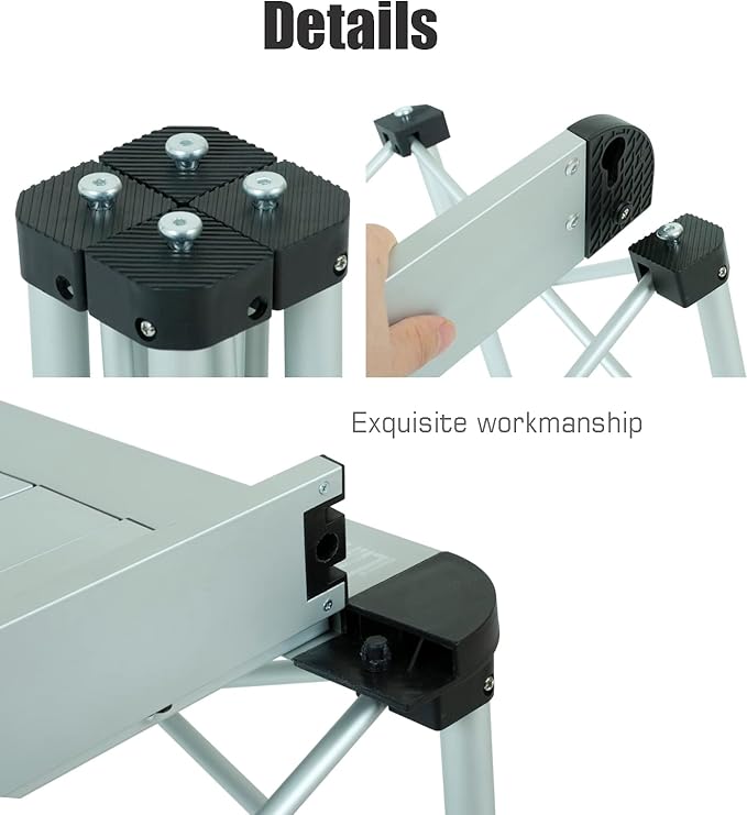 iClimb Lightweight Stable Alu. Folding Square Table Roll Up Top with Carry Bag for Camping Picnic Backyards BBQ Camp Kitchen (Nature, M)