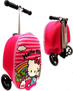 Fast Forward Hello Kitty 2-in-1 Kids Scooter Suitcase & Ride-on Carry-on Luggage Lightweight Travel Case with Built-in Kick Scooter