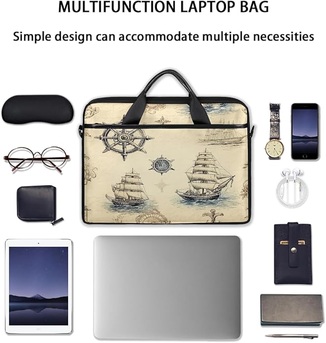 Laptop Shoulder Bag for Women Men, Waterproof Computer Case Messenger Bag Briefcase for Business Office Travel