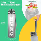 Sahara Sailor Water Bottle, 32/25/17oz Durable and Leakproof Water Bottles Motivational with Time Marker, Tritan, BPA Free, Wide Mouth with Easy Clean Brush for Gym, Travel, School, Office (1 Bottle)
