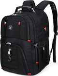 SHRRADOO Extra Large 50L Travel Laptop Backpack with combination lock, College Backpack Airline Approved Business Work Bag Fit 17 Inch Laptops for Men Women,Black