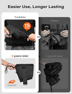 TAZENI Auto-Tidy Travel Umbrella for Rain Auto Open/Close Compact Small Windproof Umbrella Strong & Light Sun Rain Umbrellas Large Long-lasting Easy Use Travel Essential for 2 Men Women Gift Black