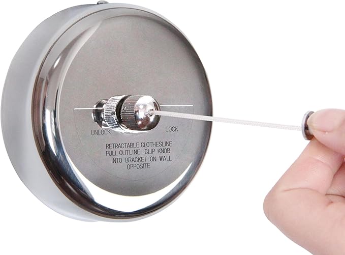 Retractable Clothesline 304 Stainless Steel Durable with Heavy Duty Adjustable Rope Shower Clothes Line for Outdoor and Indoor