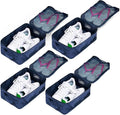 Travel Shoe Bags, Foldable Waterproof Shoe Pouches Organizer-Double Layer (4 Navy Shoe Bag)