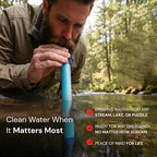 Personal Water Filter - Emergency Water Filter Straw, Portable Water Filtration System - 400 Gallon Capacity for Camping, Hiking, Backpacking & Travel - Includes 480ML Reservoir & Tube (2)