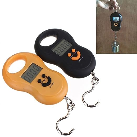 Pocket Portable 50kg/10g LCD Digital Scale Electronic Hand Held Hook Belt Luggage Hanging Scale Backlight Balance Weigting Random Color
