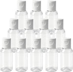 TrendBox 12 Pack Plastic Empty Bottles with Flip Cap for Shampoo, Lotions, Liquid Body Soap, Cream (1 oz / 30 ml)