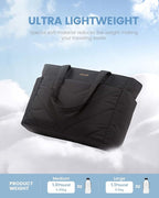 LOVEVOOK Tote Bag for Women, Puffer Work Travel Handbag with Zipper for Teacher Nurse, Quilted Cute Laptop Shoulder Gym Bag