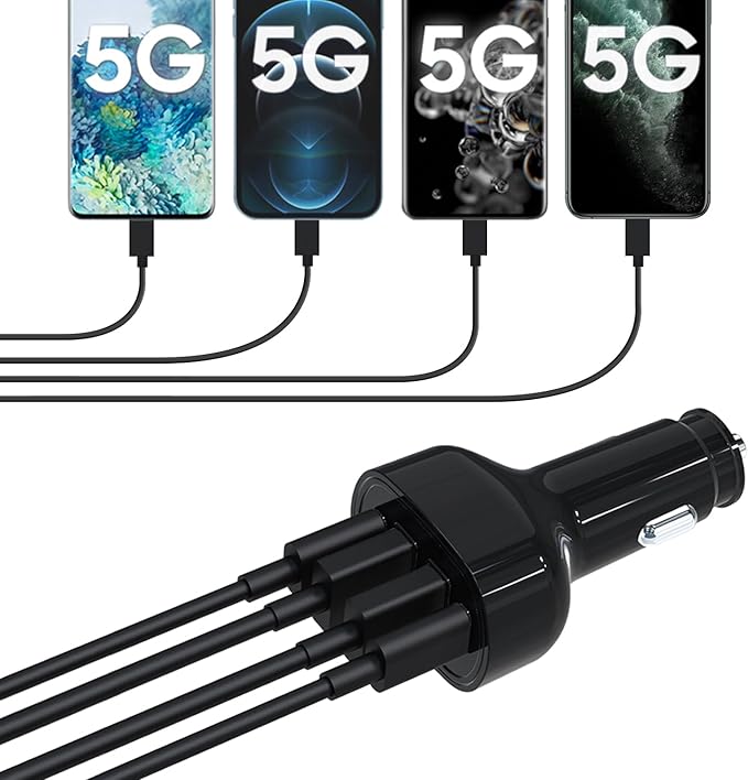 2Pack USB C Car Charger Adapter, AVS PD 3.2 QC 5.0 USB Charger, Multi Port Cigarette Lighter Car Phone Charger Compatible with MacBook iPhone 17 16 15 Pro Max iPad, Galaxy S26 25 24 Ultra.