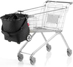 reisenthel carrycruiser glossy dots black - Portable shopping trolley with sturdy aluminum frame, shoulder strap and removable mesh inner bag -water-repellent