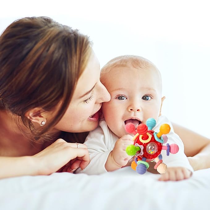 Baby Montessori Sensory Toys for 0-6 6-12 Months, Baby Teether Teething Toys for Babies 0 3 6 9 12 18 Months, Newborn Infant Learning Developmental Toys Gifts for 1 2 Year Old Boys Girls