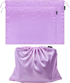 2 Pack Dust Bags for Handbags Silk Dust Cover Bag for Handbags Purses Shoes, Dustproof Drawstring Bag Travel Storage Pouch (Purple)