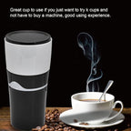 Portable Drip Coffee Maker Travelling Drip Coffee Machine K Cup Coffee Machine Capsules Drip Coffee Machine Portable Coffee Maker for Travel Camping(Black and white)