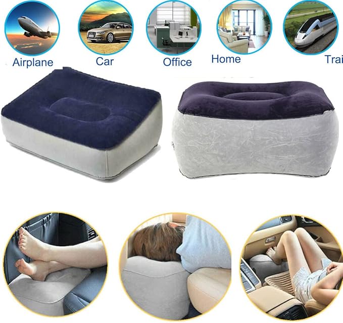 1pcs Inflatable Air Foot Rest Pillow Footrest Cushion Travel Accessory