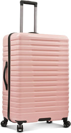 U.S. Traveler Boren Expandable Hardside Rugged Travel Luggage with 8 Spinner Wheels, Rose Pink, Checked-Large 30-Inch