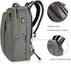 KROSER Laptop Backpack Large Computer Backpack Fits up to 17.3 Inch Laptop with USB Charging Port Water-Repellent Casual Daypack for Travel/Business/College/Women/Men-Grey