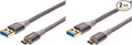 Amazon Basics USB-C to USB-A 3.1 Gen 1 Fast Charger Cable, Double Braided Nylon Cord, 5Gbps High-Speed for Apple iPhone 16/15, iPad, Samsung Galaxy, Tablets, Laptops, 10 Foot, Dark Gray (Pack of 2)